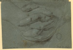 Rajz: Egy tanulmány az összekulcsolt kezekhez alkotó: Unknown artist