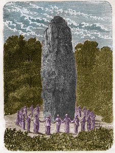 Menhir körül táncoló druida. alkotó: Unknown artist