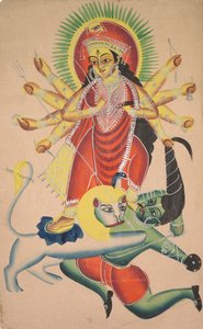 Durga megöli a démon Mahishát alkotó: Unknown artist