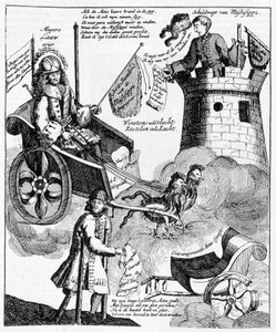 holland szatirikus nyomat John Law (1671-1729) ellen a Mississippi-ügyről alkotó: Unknown artist