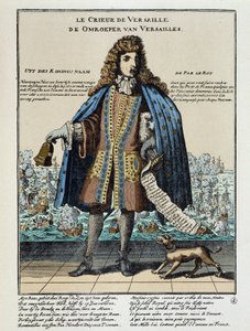 Holland szatirikus lenyomat XIV. Lajos ellen: Hougue-i csata vagy a II. Jacques helyreállítására felfegyverzett francia flotta, amelyet Anne Hilarion of Costentin (Cotentin), Tourville grófja (1642-1701) irányított, vereséget szenvedett és részben megsemmi alkotó: Unknown artist