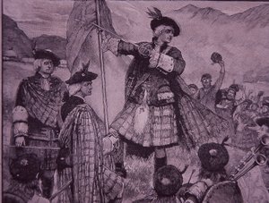 Earl of Mar 1715-ben emeli a jakobita színvonalat (metszet) alkotó: Unknown artist