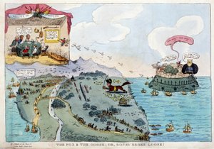 Angol rajzfilm Napóleon Bonaparte-ról - I. Napóleonban, karikatúrák, dummy gyűjtemény. 1814 - 1815. B.H.V.P. alkotó: Unknown artist