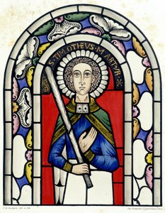 Szent Timóteus ólomüvegét ábrázoló metszet, a Neuviller-templomból. alkotó: Unknown artist