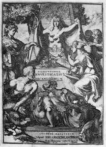 Antoine van Leeuwenhoek (vagy Leeuvenhoek Leeuwenhoeck) (vagy Antoni vagy Anthonie) (1632-1723) holland kereskedő és tudós „Investigato Arcanorum” című művének hamis címe, 1722. alkotó: Unknown artist