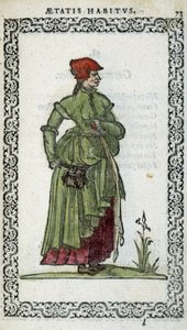 Femme flamand – Jean Sulperius „Habits et effigies” című könyvében alkotó: Unknown artist