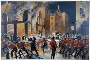 Tűz és tűzoltók New Yorkban alkotó: Unknown artist