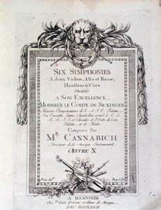 szimfónia kottájának első oldala n. 3, Christian Cannabich alkotó: Unknown artist
