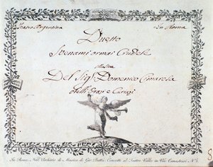 Svenami immár kegyetlen partitúrájának első oldala, Domenico Cimarosa Gli Orazi e i Curiazi c. 1798 alkotó: Unknown artist