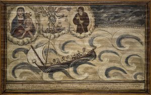 Volt voto (ex voto) tengerész, népszerű ajánlat a Nápoly melletti Carmine templomból, Torre del Grecóból érkező tengerészek odaadásának és hálájának zálogaként. alkotó: Unknown artist