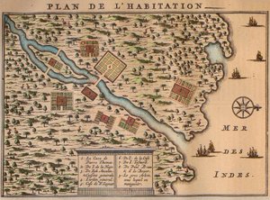 Francois Leguat térképe rodrigues-i településéről – Le plan de l