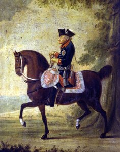 Nagy Frigyes, Poroszország királya (1712-1786). A festmény keretének alján a „” felirat olvasható... Berlin 1776. Museo del Risorgimento. Milánó alkotó: Unknown artist