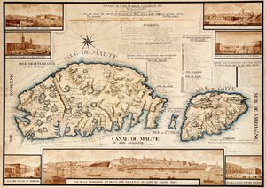 Málta francia térképe, 1798 körüli (kézirat) alkotó: Unknown artist