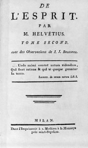 A „De l’Esprit” előképe Claude Adrien Helvetius (1715-1771) alkotó: Unknown artist
