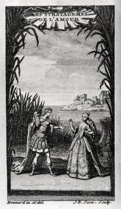 Pierre-Charles (Pierre Charles) Roy librettista francais (1683-1764) „” Les Stratagemes de l’amour” című művének frontképe az Opera balettjéhez vagy Destouches Andre Cardinal (1672-1749) hősbalettjéhez. 1726. alkotó: Unknown artist