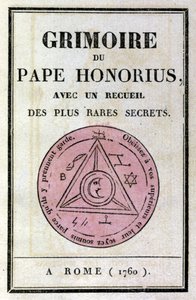 Honorius pápa arcképe a démonok megidézésére használt grimoire. alkotó: Unknown artist