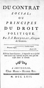 Jean Jacques Rousseau (1712-1778) A társadalmi szerződés vagy a politikai jog alapelvei frontispice, Amszterdamban, 1762-ben nyomtatva alkotó: Unknown artist