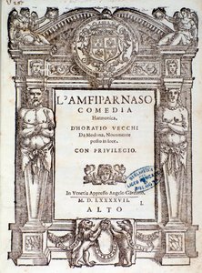 Orazio Vecchi Amfiparnaso madrigál-vígjátékának előképe alkotó: Unknown artist