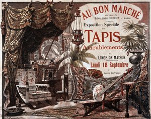 Bútorok és bútorszőnyegek - "" Le bon marche" üzlet reklámja, 19. század vége. alkotó: Unknown artist