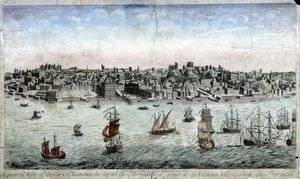 Lisszabon, Portugália fővárosának általános képe - metszet alkotó: Unknown artist