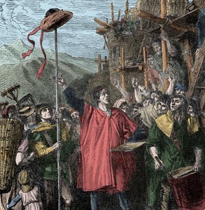 Gesler kalapja – Hermann Gessler végrehajtó állást emel Altdorfban, és ráakasztja a kalapját, és arra kényszeríti a lakókat, hogy hajoljanak meg előtte. Guillaume Tell alkotó: Unknown artist