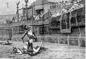 Gladiátorcsata a római korban J L Gerome festménye után alkotó: Unknown artist