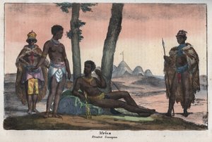 Gonqui Hottentots of the Cape - metszet a "" szokások és hagyományok az Univerzum minden népének. Azaz: A kormányzat, a törvények, a milícia, a vallás története a legtávolabbi időktől napjainkig "1856 alkotó: Unknown artist