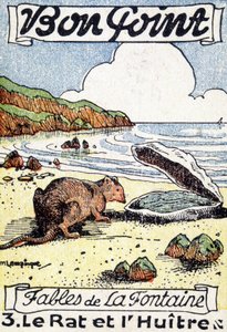 Jó szempontot illusztrál Jean de La Fontaine „A patkány és az osztriga” című meséje. alkotó: Unknown artist