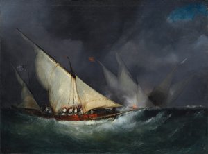 Görög kalózok megtámadnak egy török hajót alkotó: Unknown artist