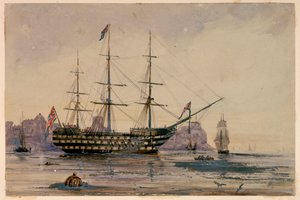 HMS Victory Portsmouth kikötője, 1858. október 24. alkotó: Unknown artist