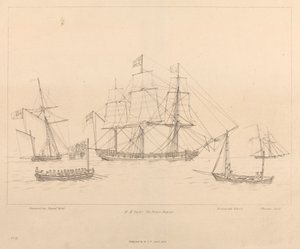 HM Yacht The Prince Regent és a hajója hajója alkotó: Unknown artist