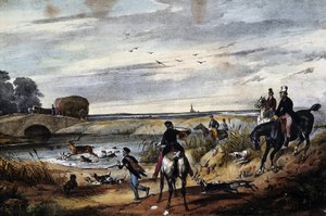 Vadászjelenet - Névtelen metszet, c. 1850 alkotó: Unknown artist
