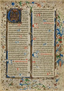 Illuminált "A" kezdőbetű egy zsoltárból vagy breviáriumból alkotó: Unknown artist
