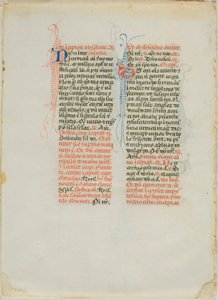 Illuminált kéziratos levél alkotó: Unknown artist