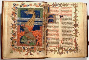 A "Sárkány" néven ismert Misekönyv ff.8v és 9r megvilágításai alkotó: Unknown artist