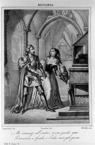 Illusztráció Ugo Foscolo (1778-1827) olasz költő és drámaíró „Ricciarda” II. felvonásának 2. jelenetéhez, XIX. alkotó: Unknown artist