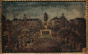 XIV. Lajos szobrának felavatása, Place des Victoires, a mai 1. és 2. kerület, március 28. alkotó: Unknown artist