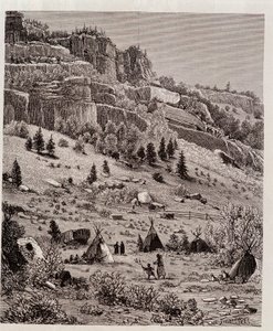 Indiai tábor a Kaibab-erdőben, az Egyesült Államokban - a Tour du Monde-ban alkotó: Unknown artist