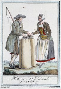 Lakosok Strasbourg közelében – Grasset Saint Sauveur „” Travel Encyclopediájában”, párizsi kiadás alkotó: Unknown artist