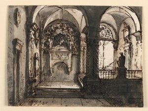 Egyházi épület belseje alkotó: Unknown artist
