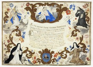 Mária Terézia Baglioni nővér beruházási oklevele alkotó: Unknown artist