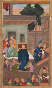 Jézus feltámasztja Jairus lányát a halálból, Jerome Xavier atya szentségtükréből (Mir’at al-quds) alkotó: Unknown artist
