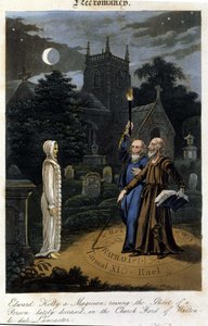 John Dee és Edward Kelly megidéz egy szellemet. 1825. Bibl. Morando, Milánó alkotó: Unknown artist