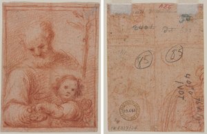 József és gyermeke (recto); Két figura töredéke (fordítva) alkotó: Unknown artist