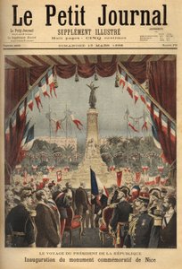 Felix Faure (1841-1899) köztársasági elnök utazása Nizza grófjának Franciaországhoz való kötődésének emlékművének felavatására. Metszet a „” Le petit journal”-ban”/1896. Selva gyűjteménye. alkotó: Unknown artist