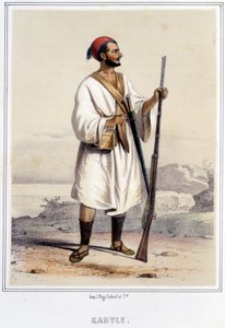 Kabil férfi Algírban a 19. század második felében. alkotó: Unknown artist