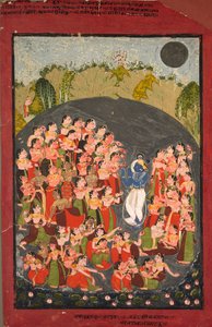 Krisna és a gópik összegyűlnek Rasamandalára alkotó: Unknown artist