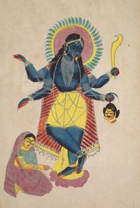 Krsna mint Kali, akit Radha imád (recto) alkotó: Unknown artist