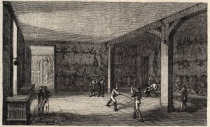 Az Ecole Polytechnique Párizsban 1873-ban - A vívóterem - Metszet 1873-ból a „Le monde illustrious”-ban” alkotó: Unknown artist