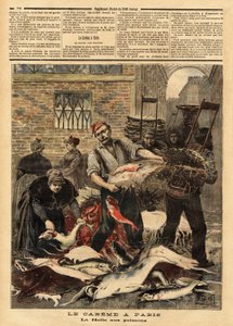 A párizsi halpiac. Metszet a „” Le petit Journal””-ban, 1893.04.03. Selva gyűjteménye. alkotó: Unknown artist